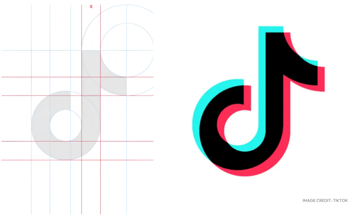 TikTok logo design drawn