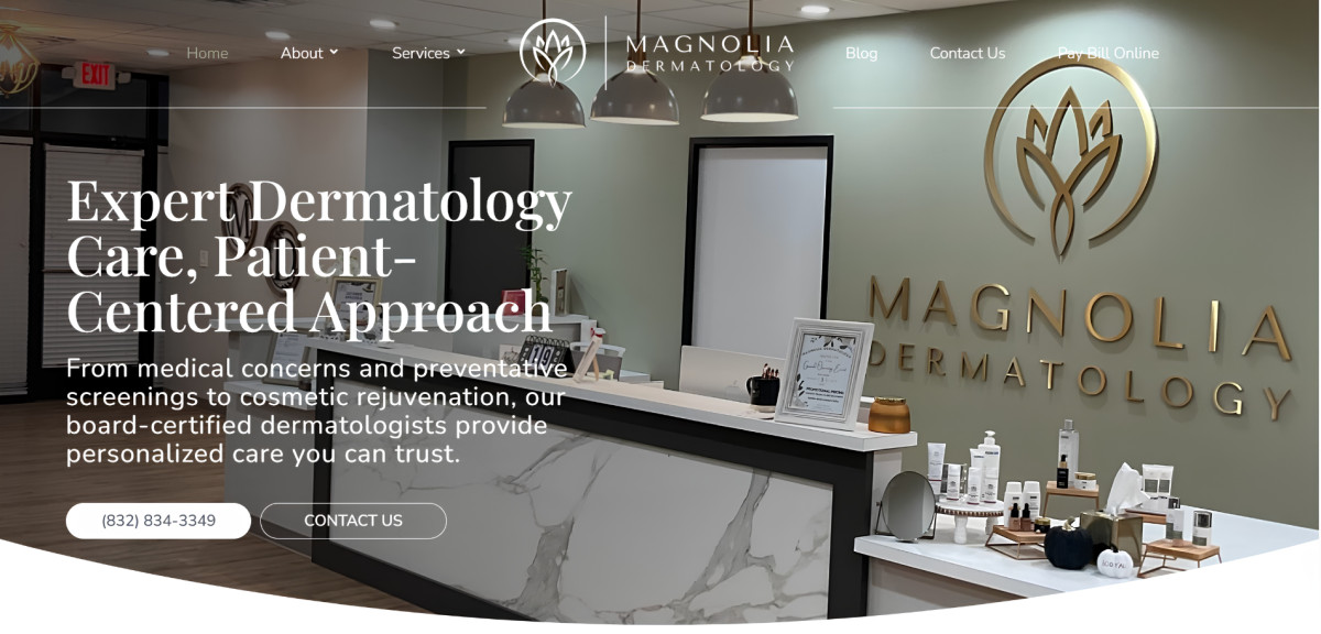 Magnolia Dermatology Website Design by White Coat Web