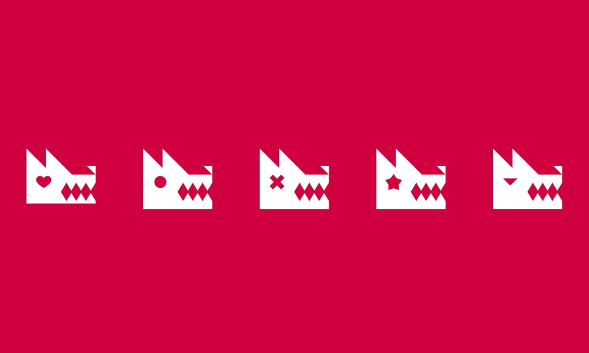 White dog icons feature distinct eye shapes.
