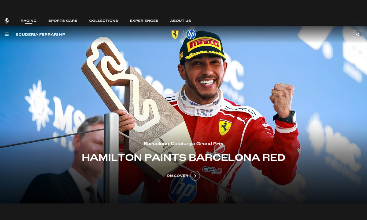 Scuderia Ferrari HP Formula 1 Website Design