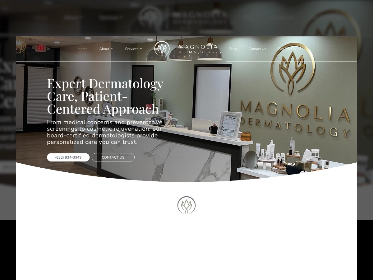 Magnolia Dermatology Website Design by White Coat Web