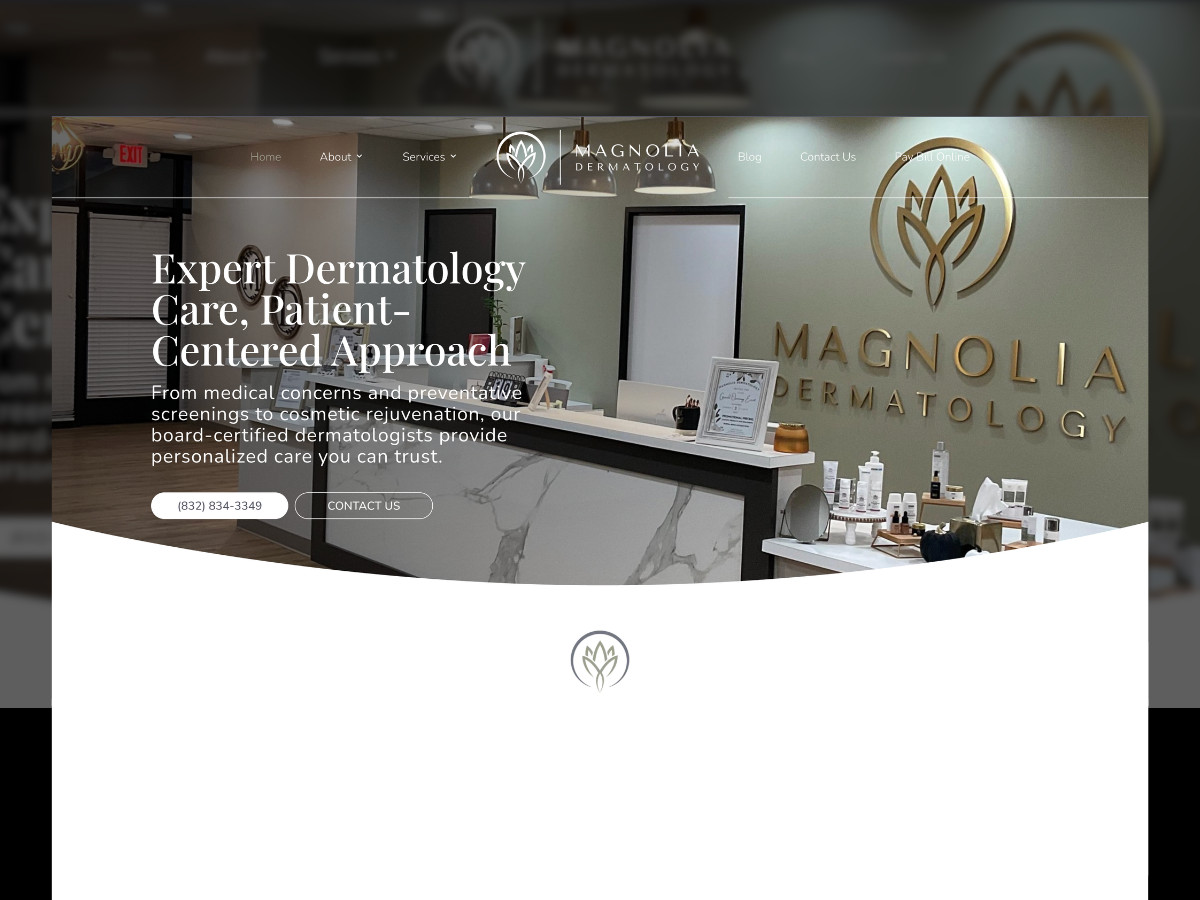 Magnolia Dermatology Website Design by White Coat Web