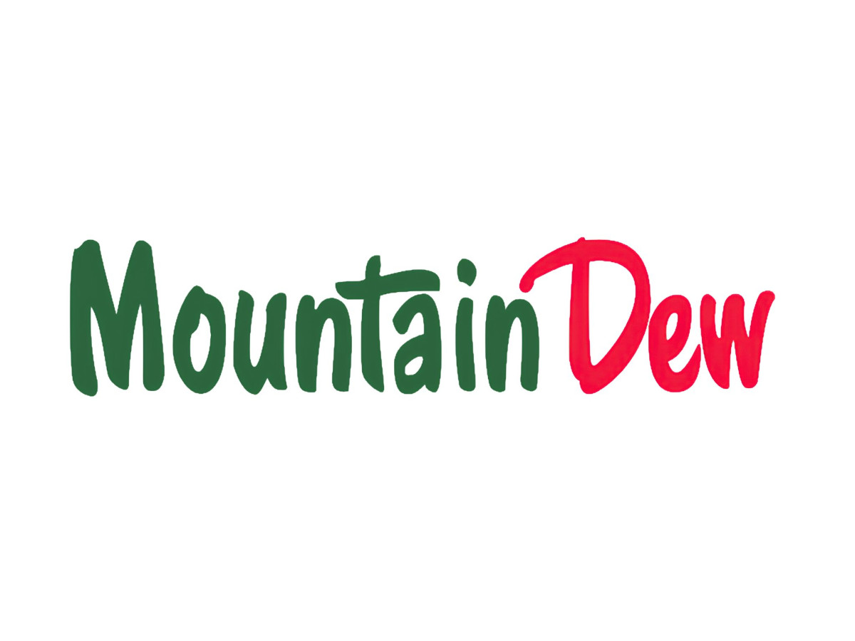 The Mountain Dew logo in green and red script.