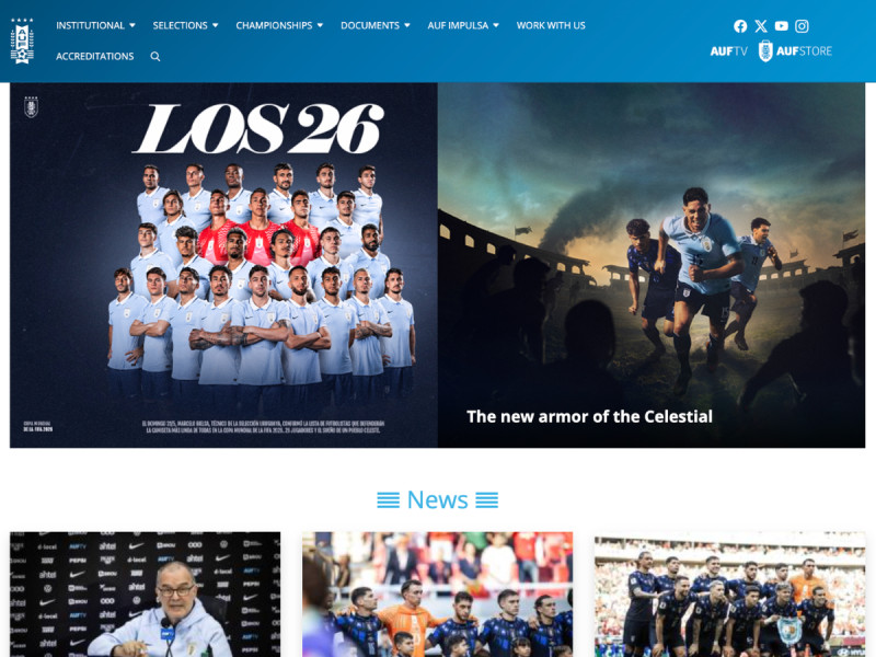 Uruguayan Football Association Website Design by I2ES