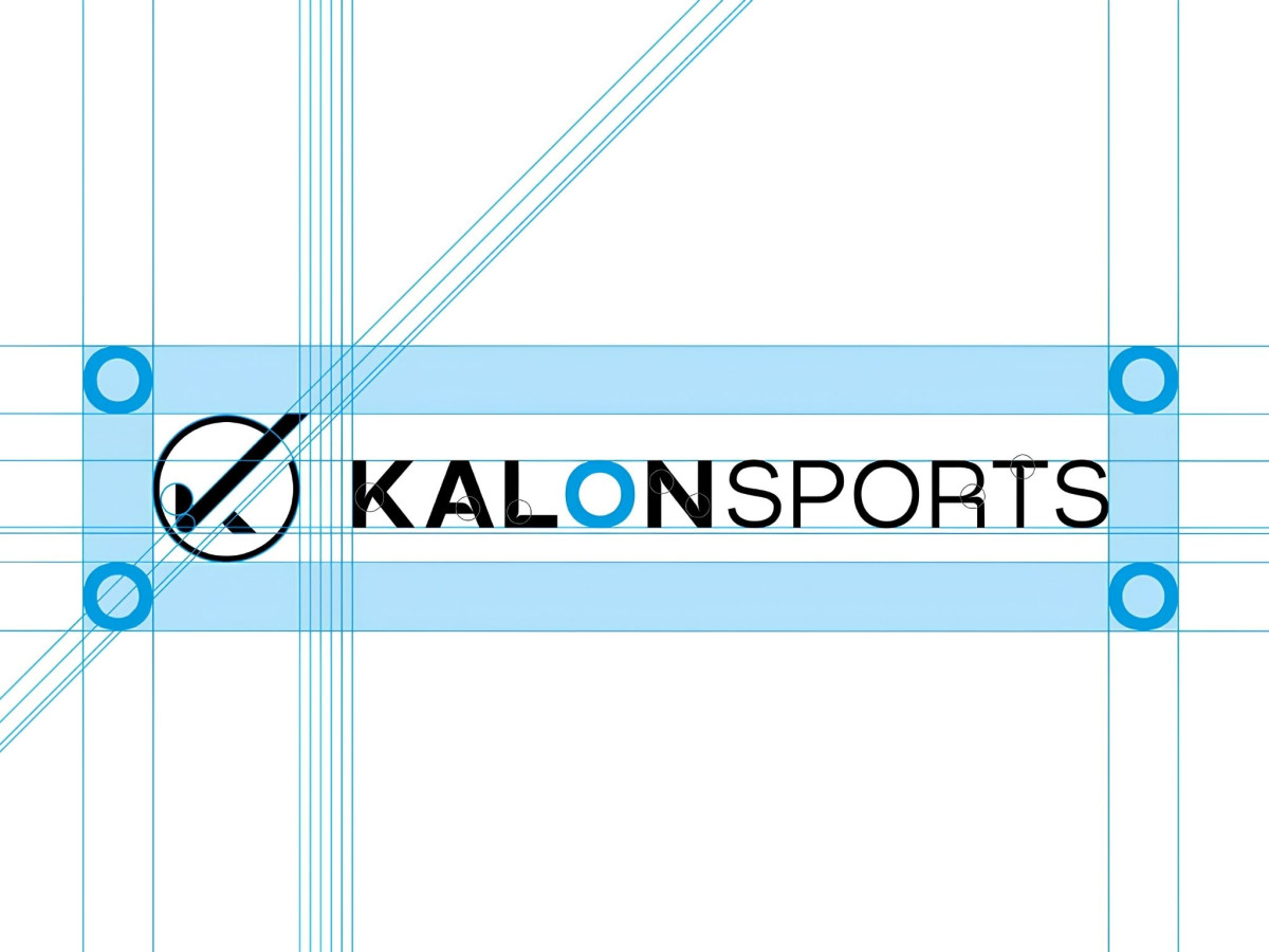 Kalon Sports logo with structural grid lines.