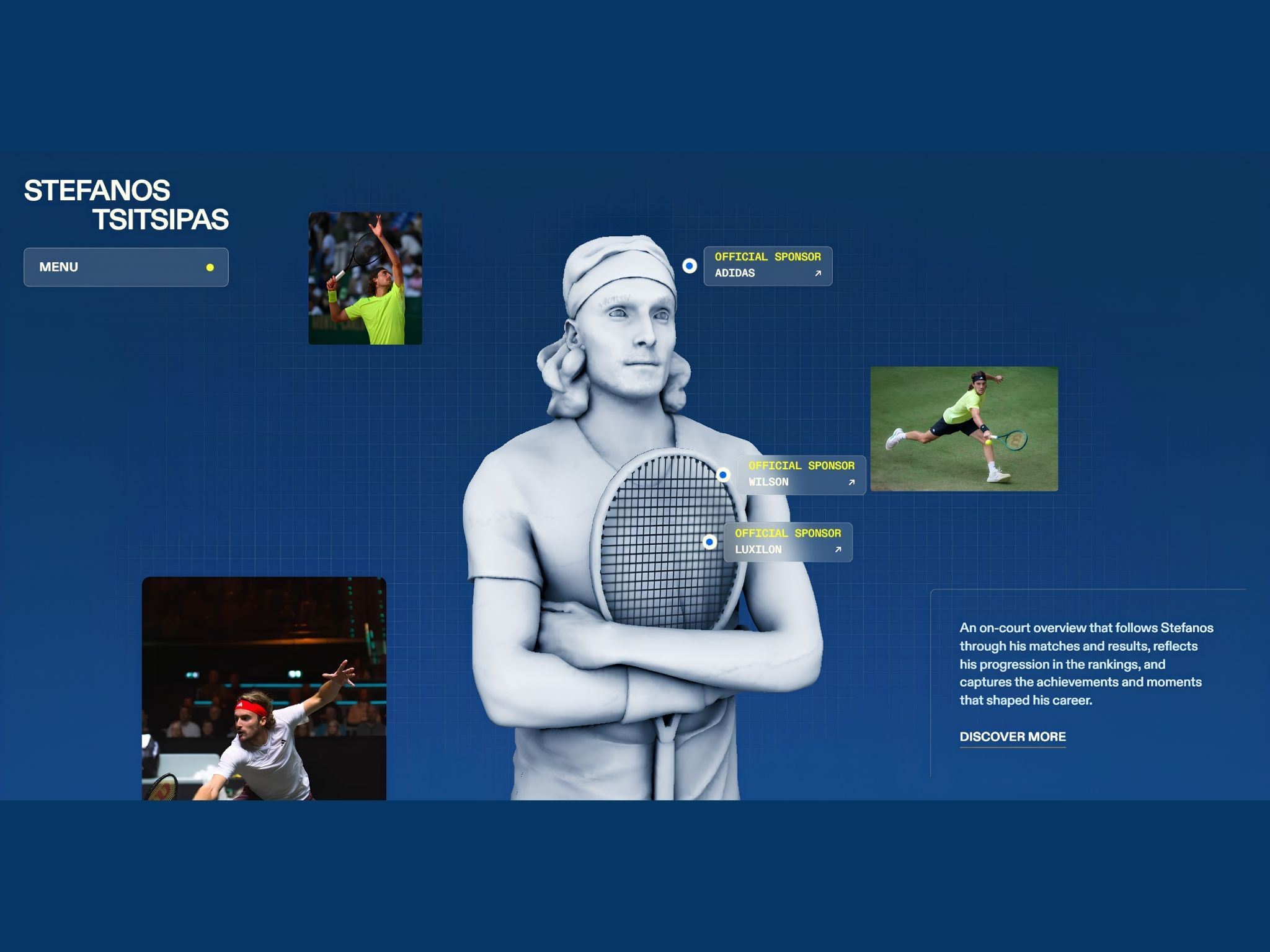 Stefanos Tsitsipas Website Design by Off+Brand