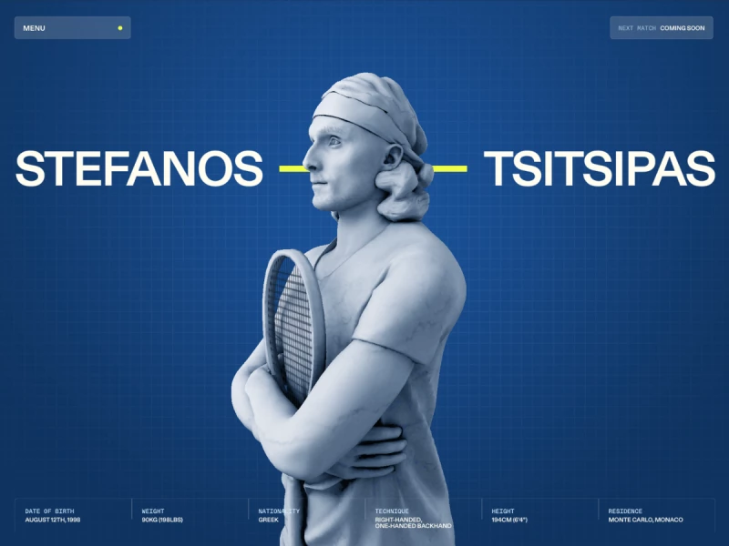 Stefanos Tsitsipas Website Design by Off+Brand