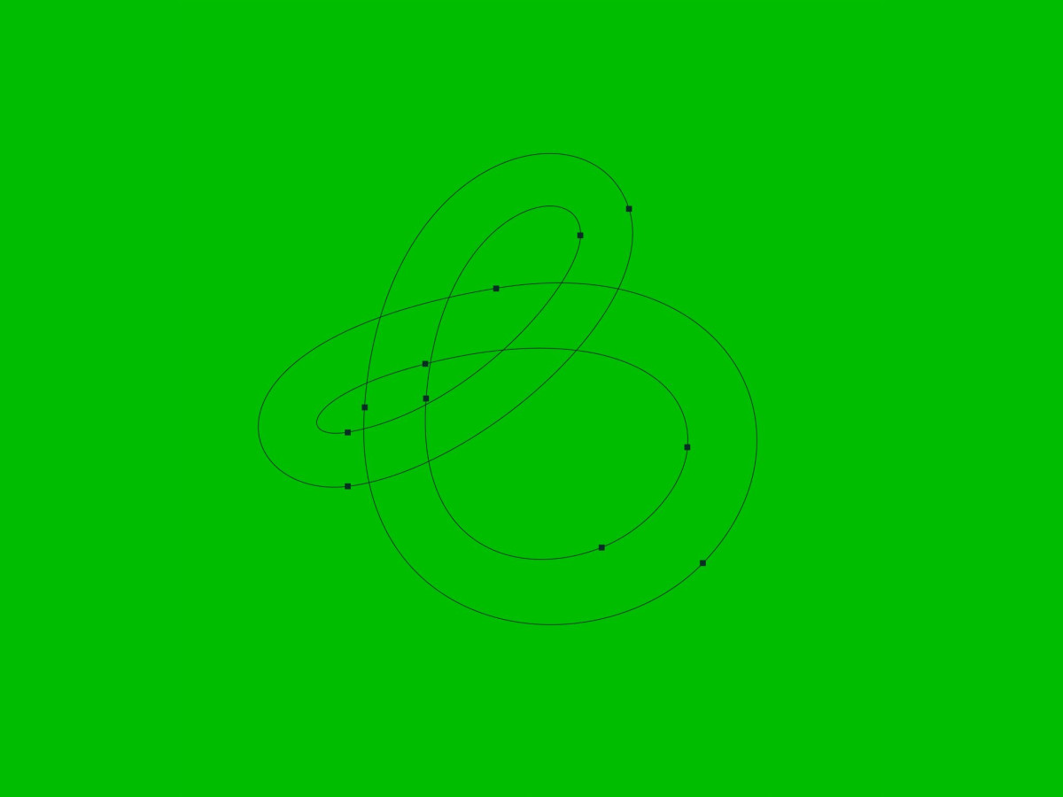 Vector wireframe of the looping Benifex logo on a bright green background.