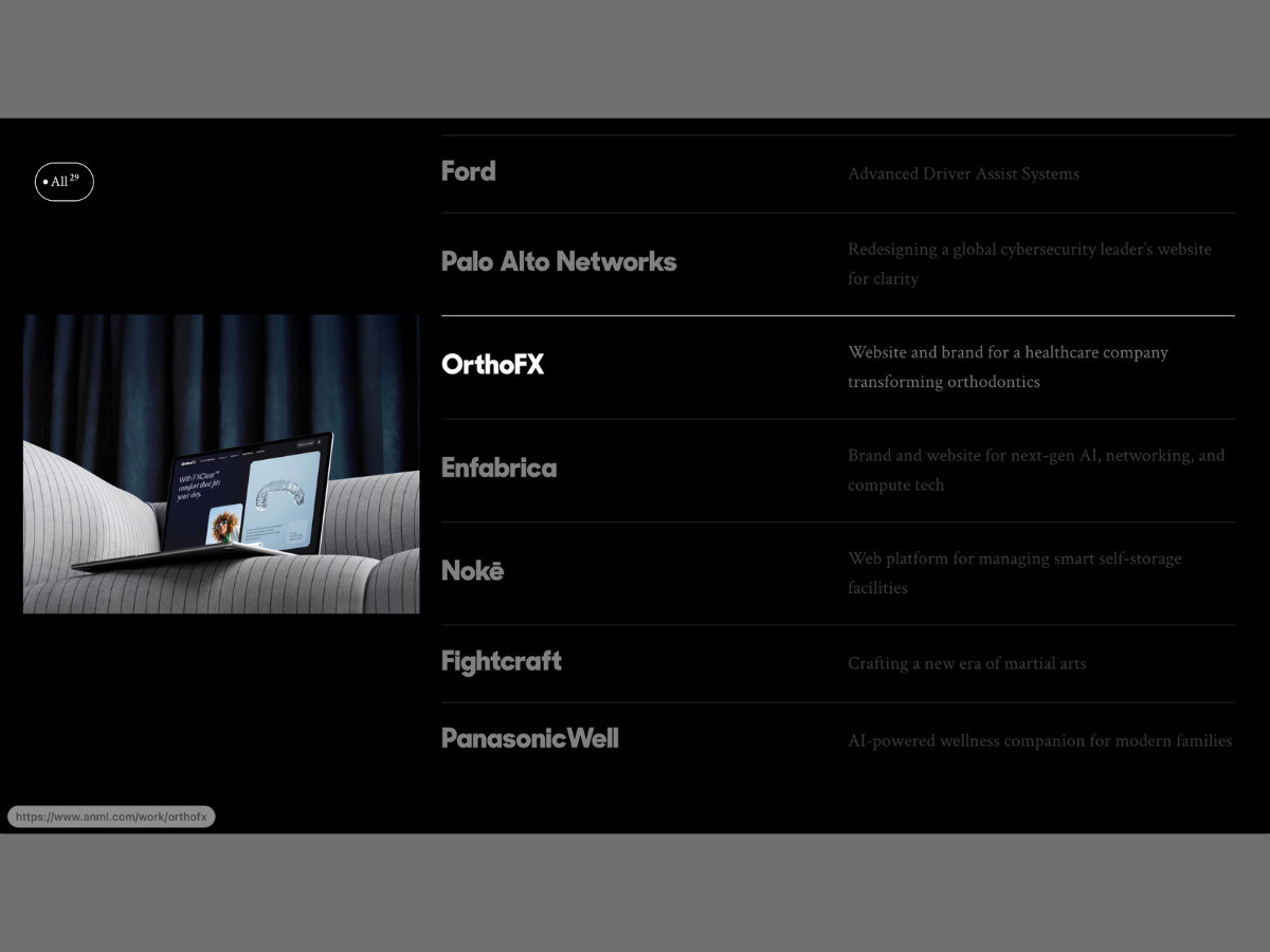 Performance-driven site holding client-work standards.