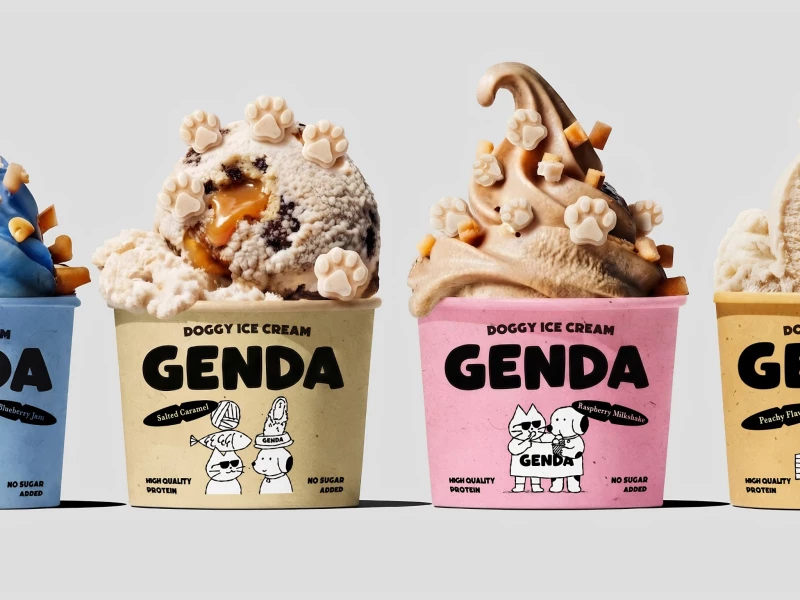 Genda Doggie Ice Cream Packaging Design by Sergio Laskin