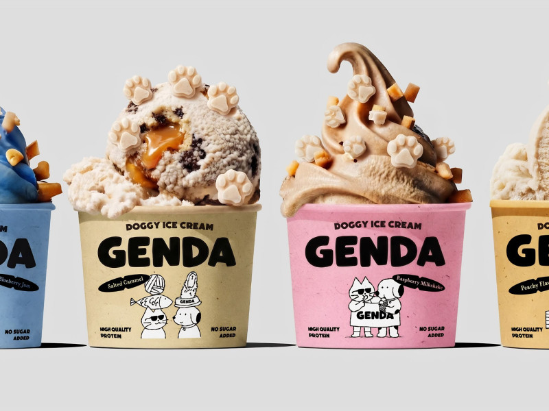 Genda Doggie Ice Cream Packaging Design by Sergio Laskin
