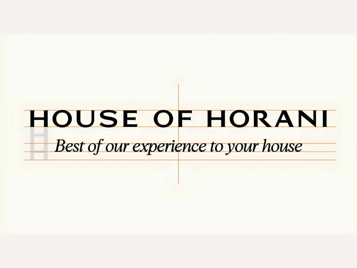 House of Horani custom serif typography with alignment grids.