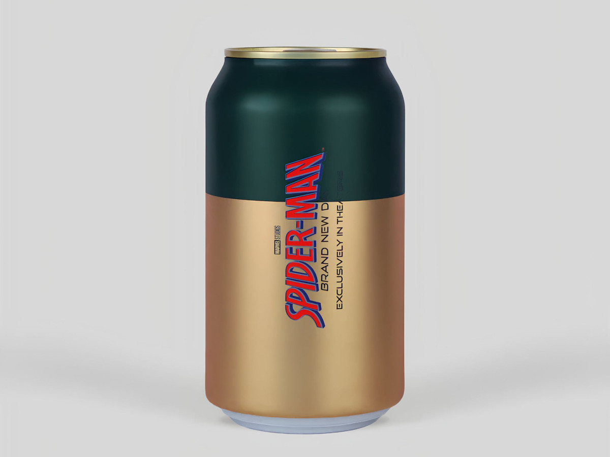 BERO can with vertical Spider-Man movie title logo.