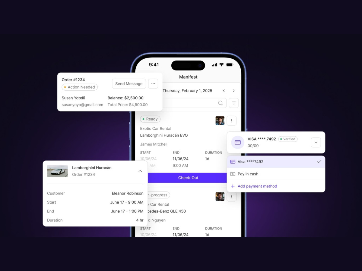 Mobile interface displaying the Valara manifest, order details, and pop-up payment options.