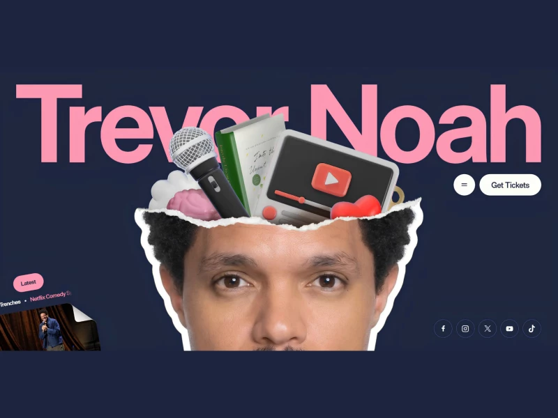 Trevor Noah Website Design by Off+Brand.