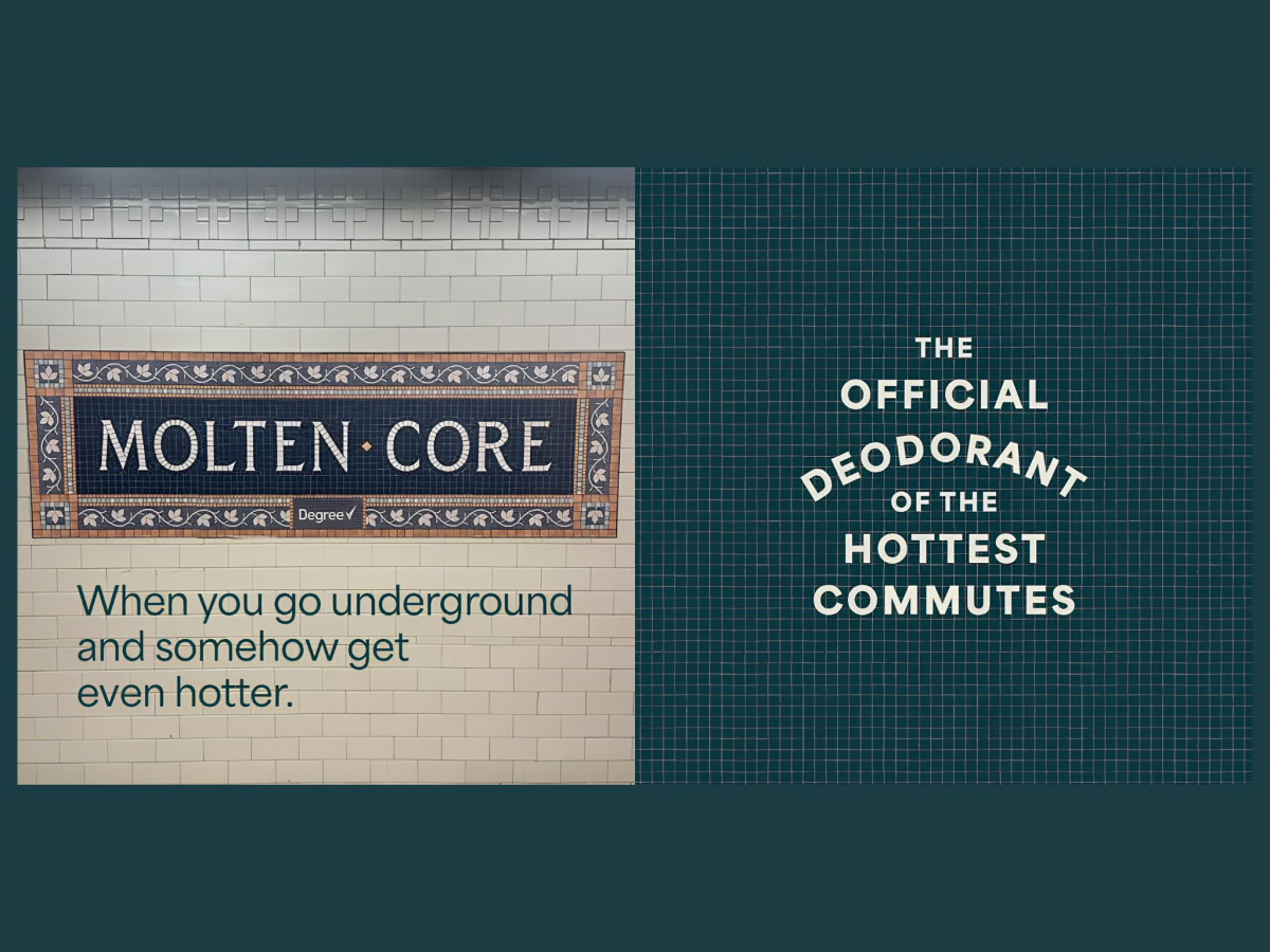 Subway tile sign reading "MOLTEN CORE" beside campaign text.
