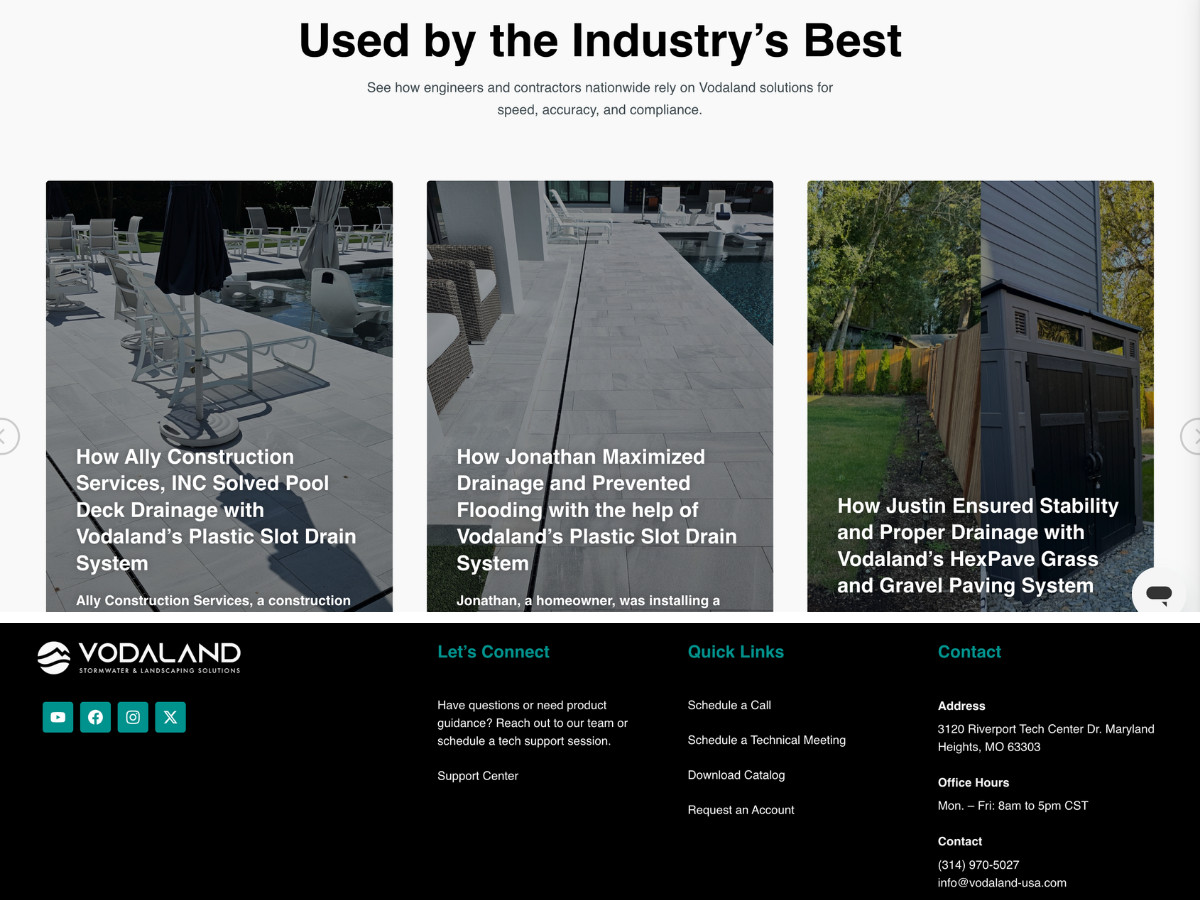 Vodaland Engineering Portal Contact Page