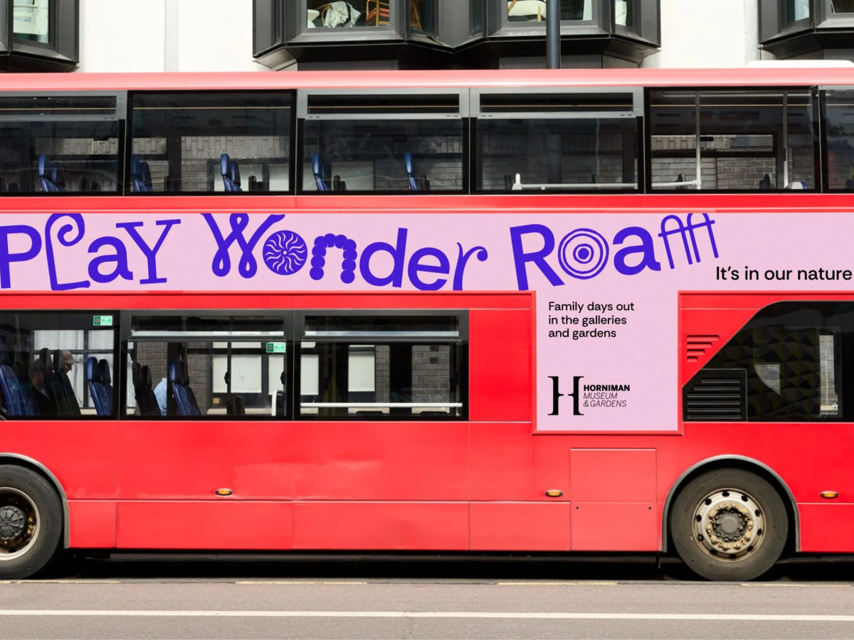 Horniman Museum poster featuring bespoke typography and diverse visitors.