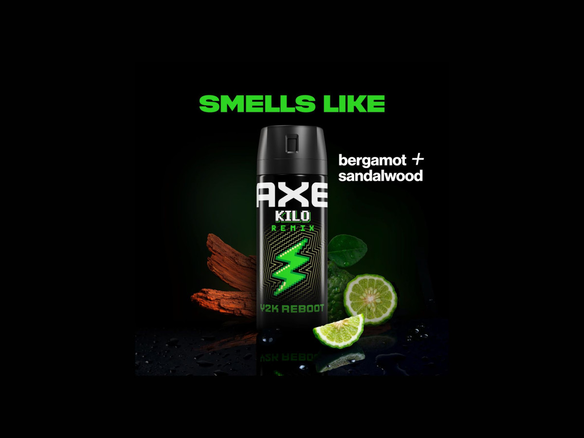 Promotional graphic for the AXE Y2K Reboot Collection.