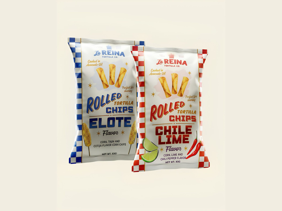 Two bags of La Reina rolled tortilla chips.