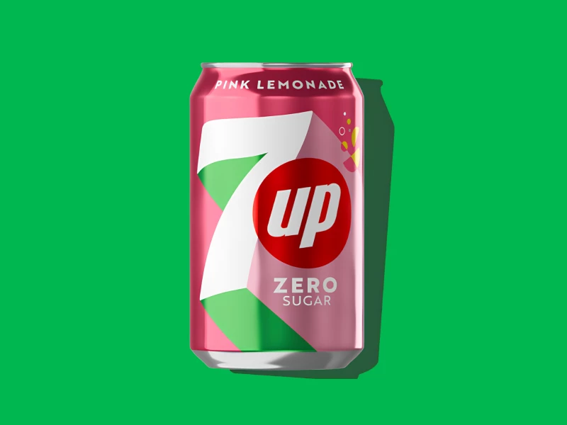 7UP Pink Lemonade Zero Sugar Packaging Design