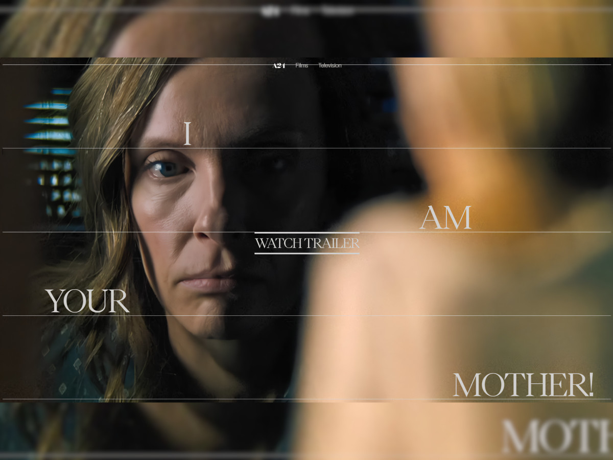 Film still of a woman with text overlay.