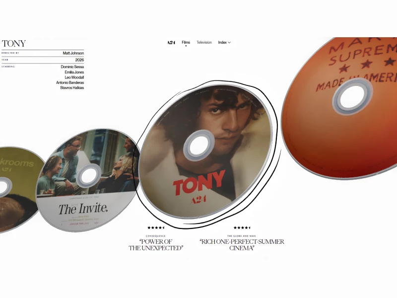 A24 Films Website Design by Ravi Klaassens