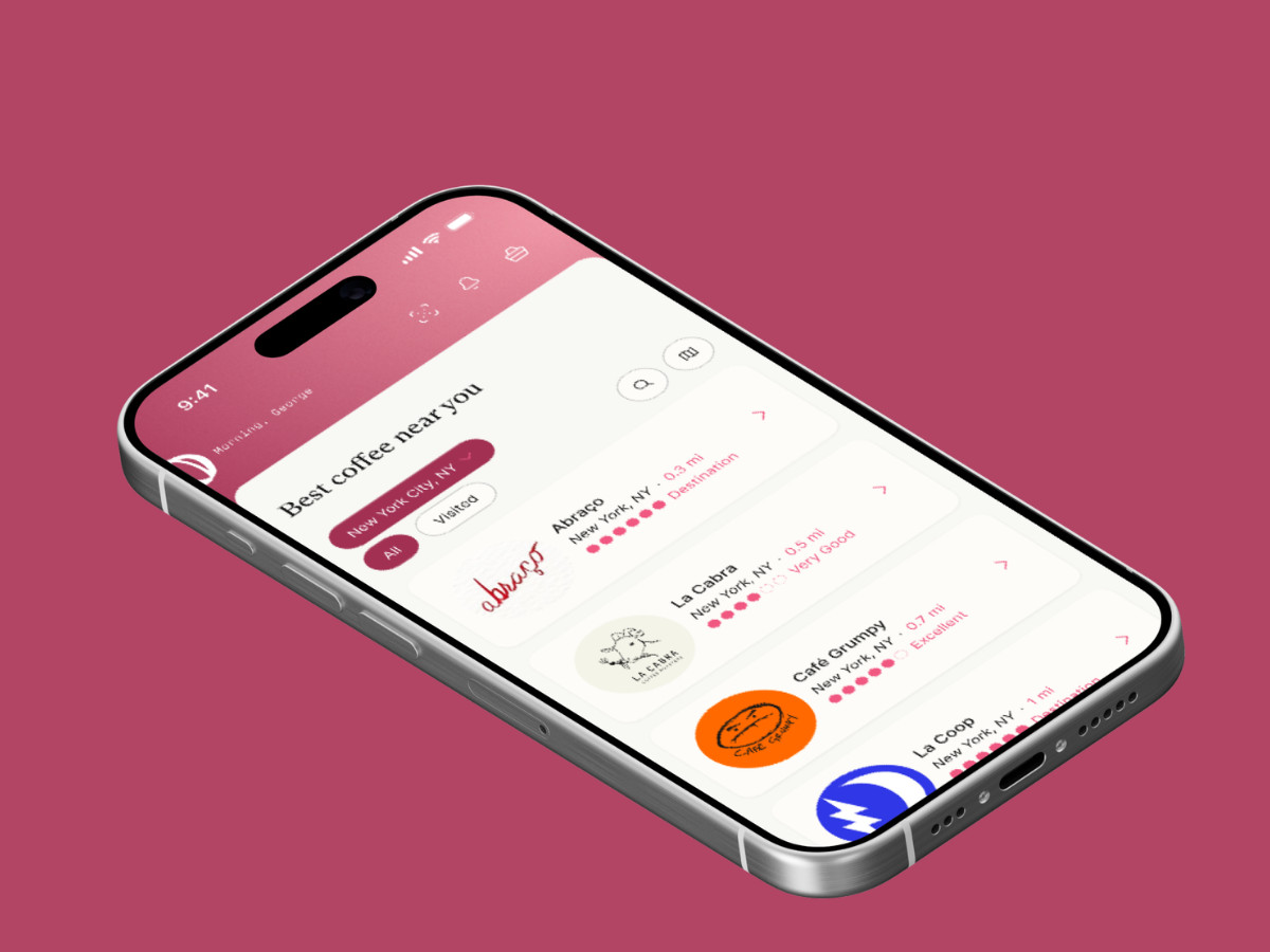 tāst App Design Cafe Profiles