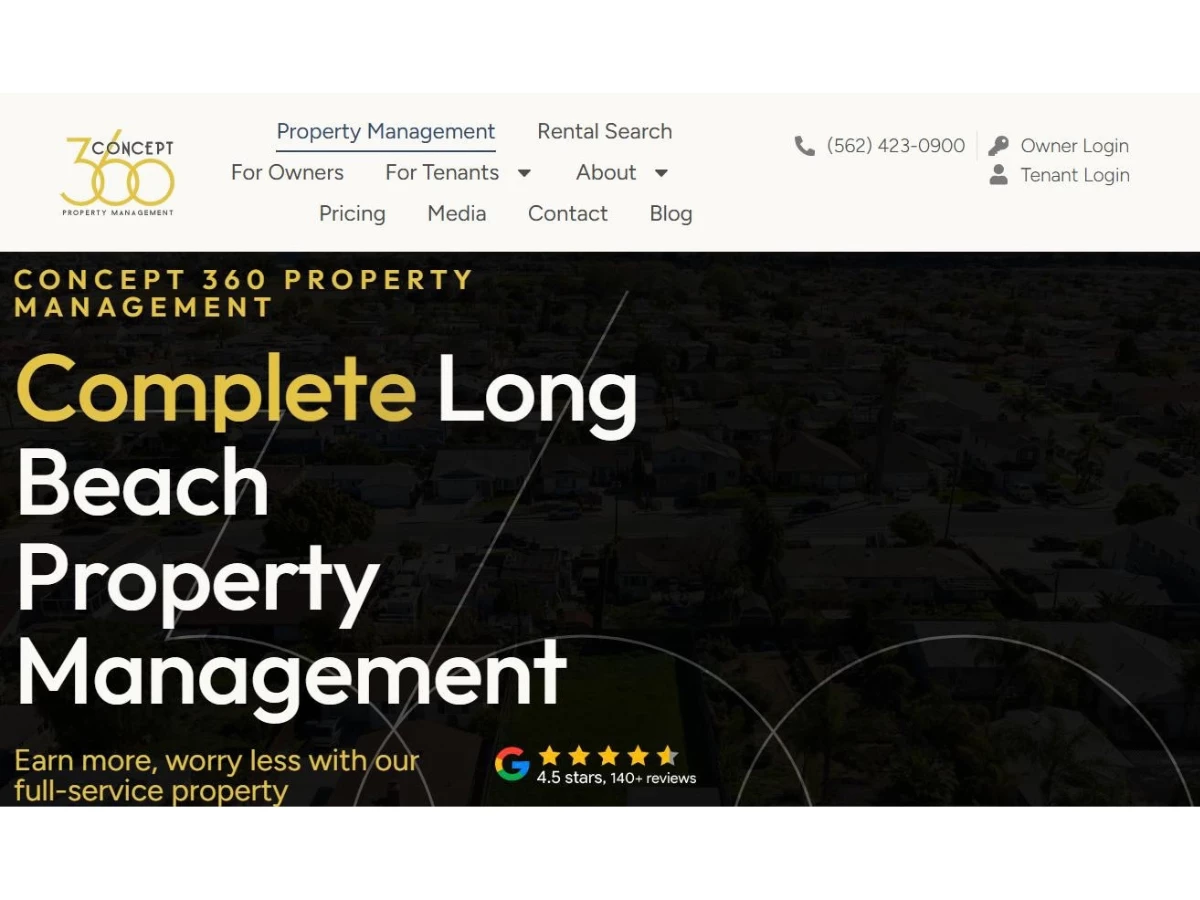 Concept360 Property Management Website Design by Goodjuju Marketing