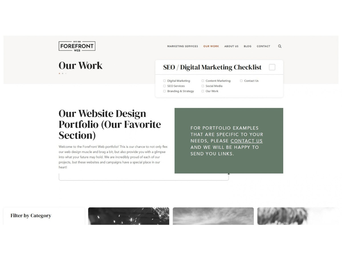 Forefront Web, LLC Website Design Portfolio