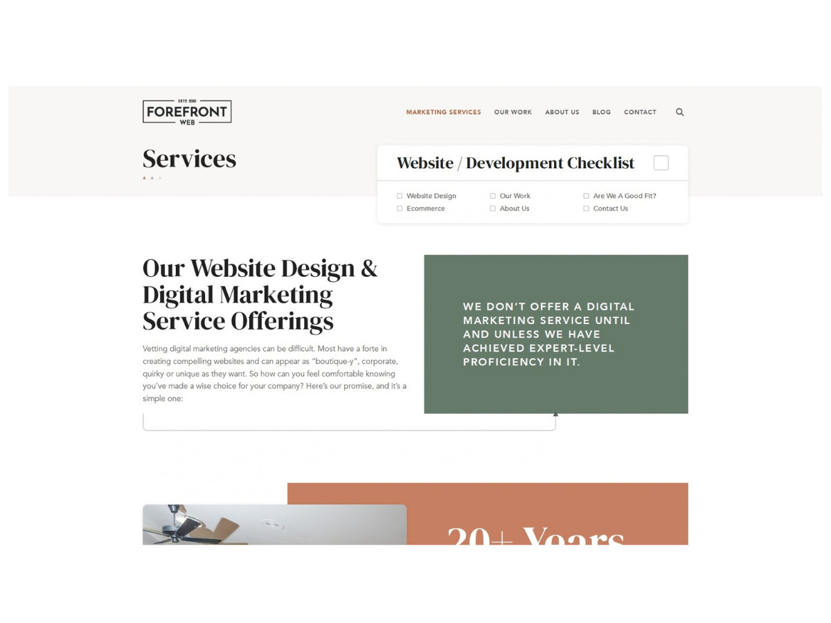 Forefront Web, LLC Website Service Offerings