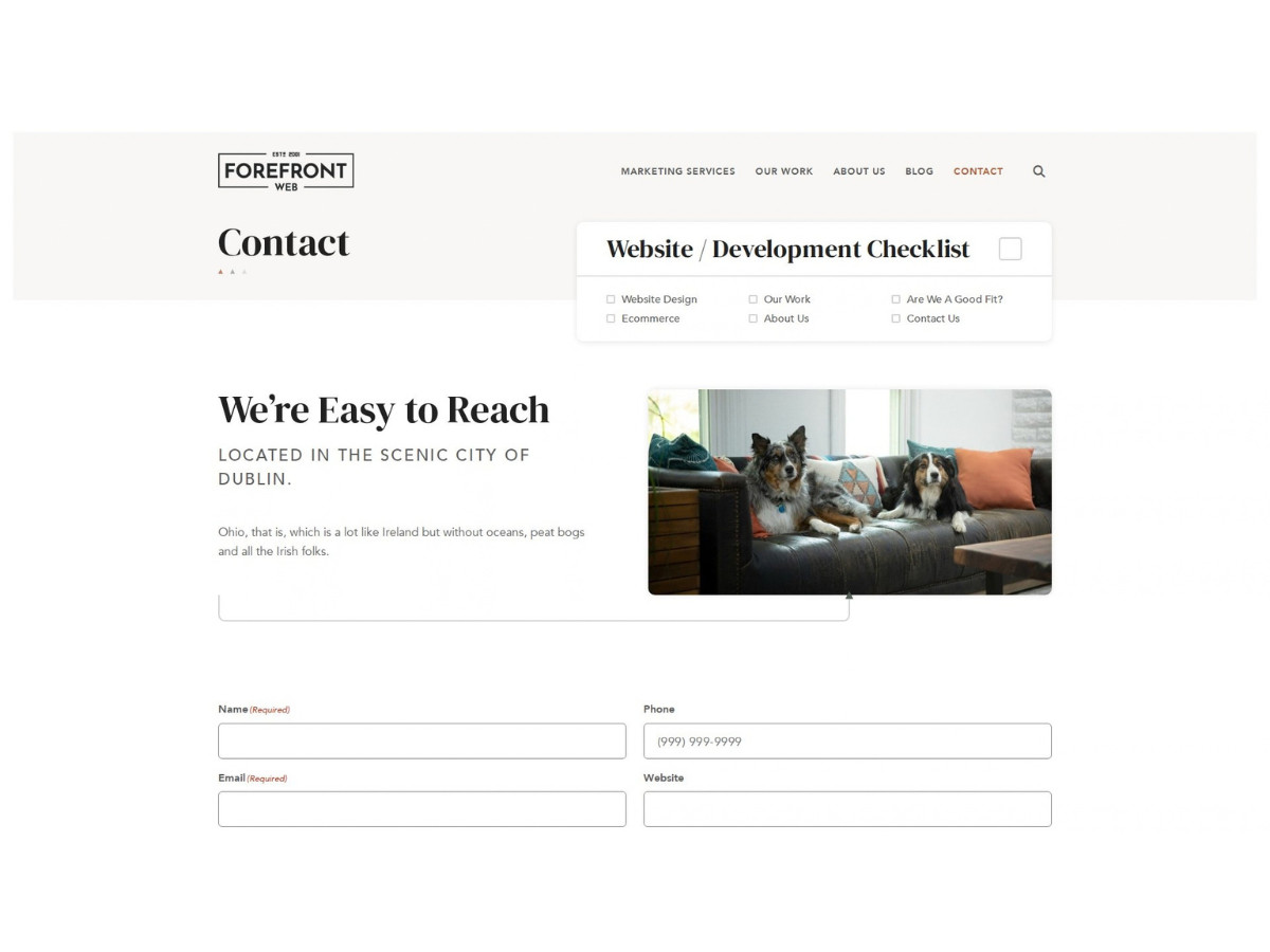 Forefront Web, LLC Website Contact Page