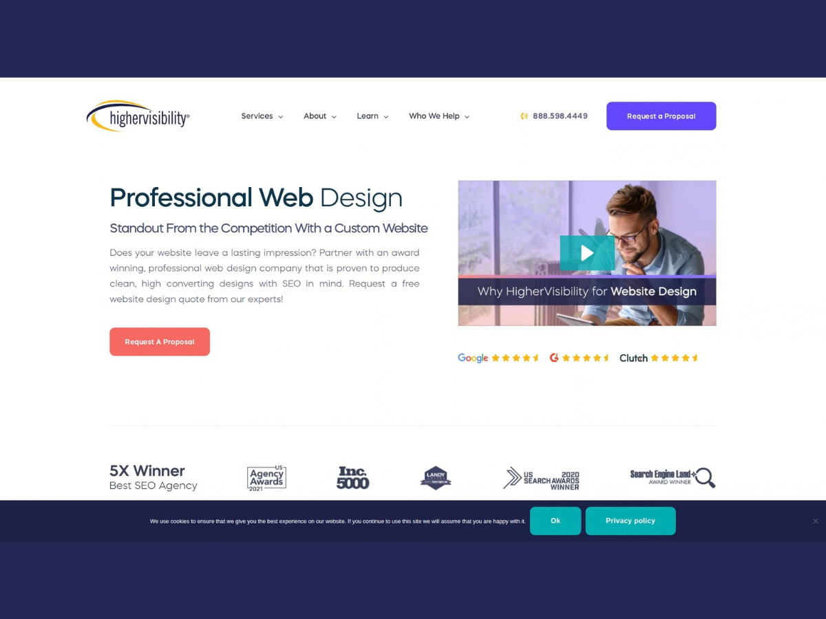 HigherVisibility Website Design Request a Proposal Page