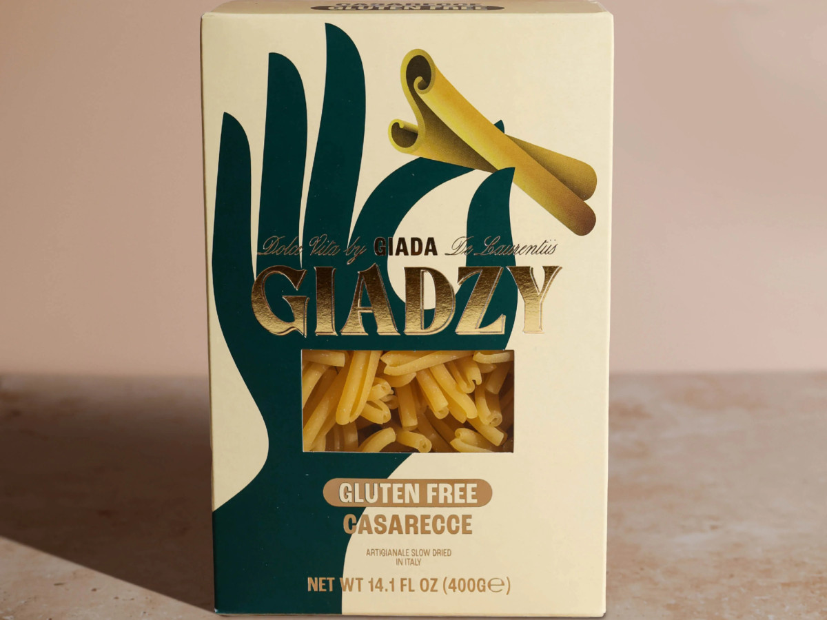 Giadzy Gluten Free Casarecce pasta packaging box.