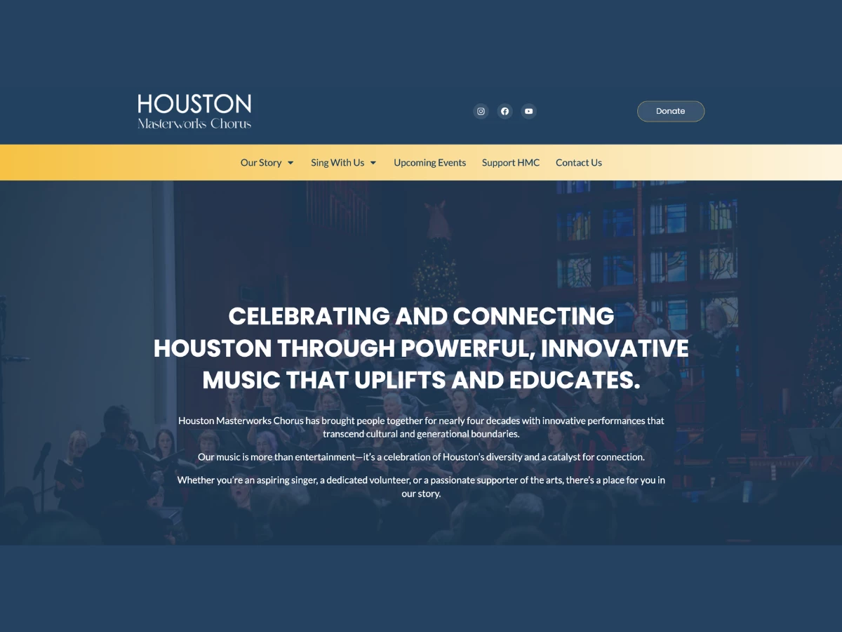 Houston Masterworks Chorus — Nonprofit Choir Website Design by IMPROZ Marketing