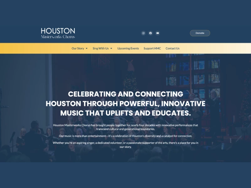 Houston Masterworks Chorus — Nonprofit Choir Website Design by IMPROZ Marketing