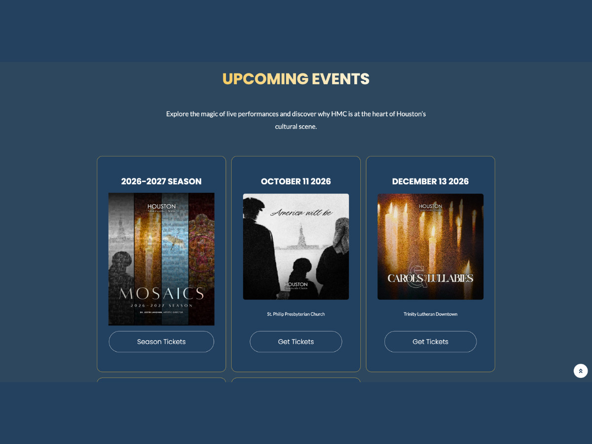 Houston Masterworks Chorus Upcoming Events