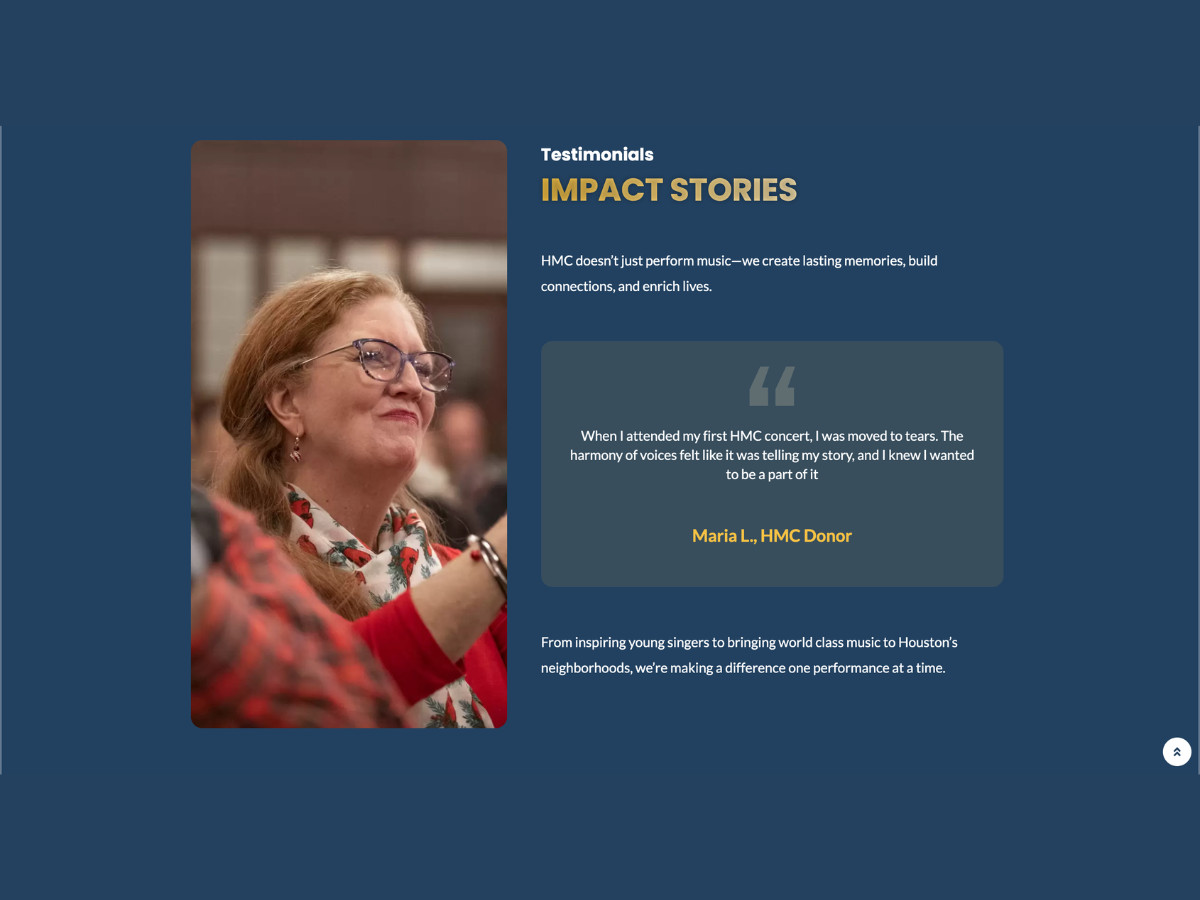 Houston Masterworks Chorus Testimonials