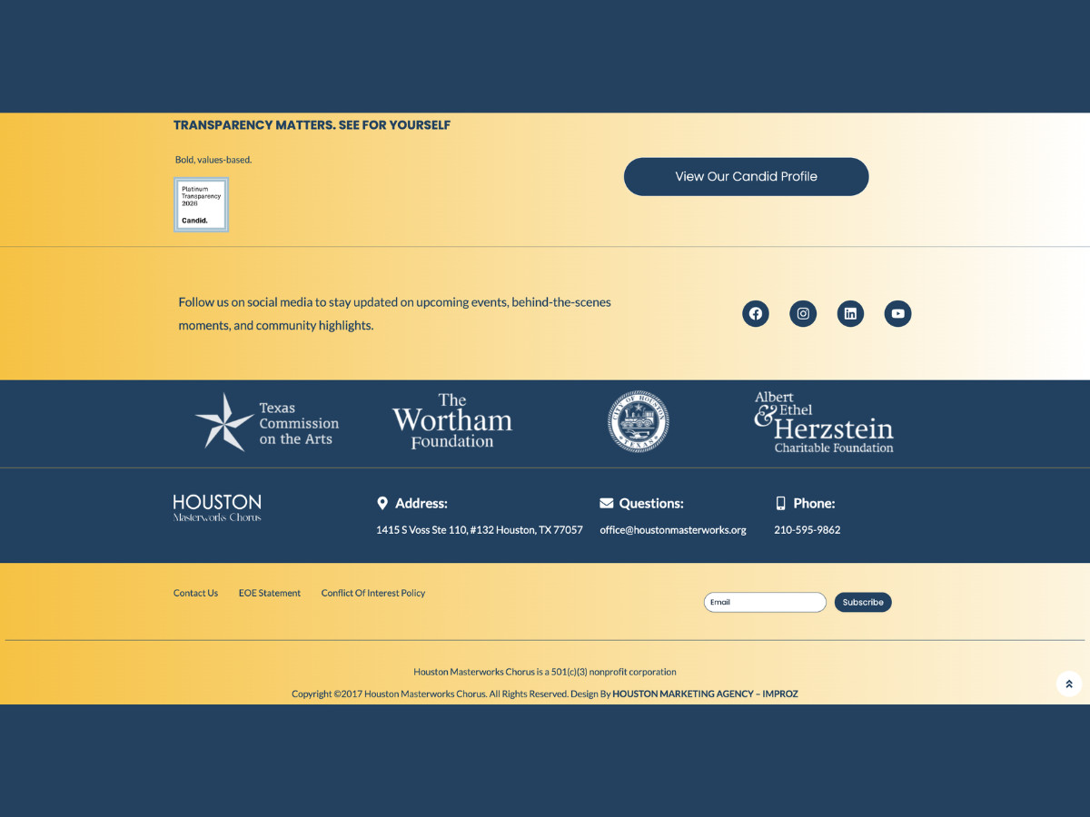 Houston Masterworks Chorus Contact Page