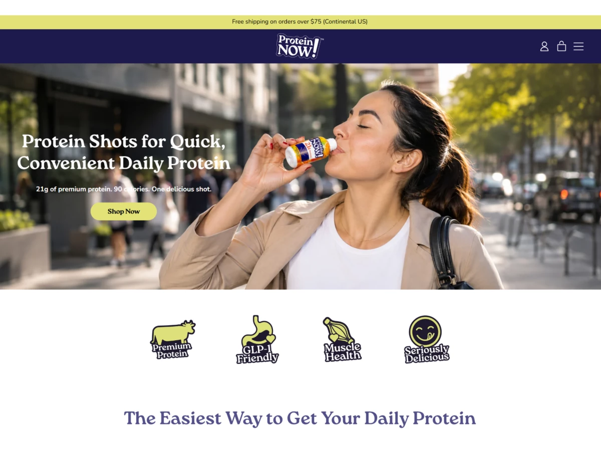 Protein Now Website Design by elk Marketing