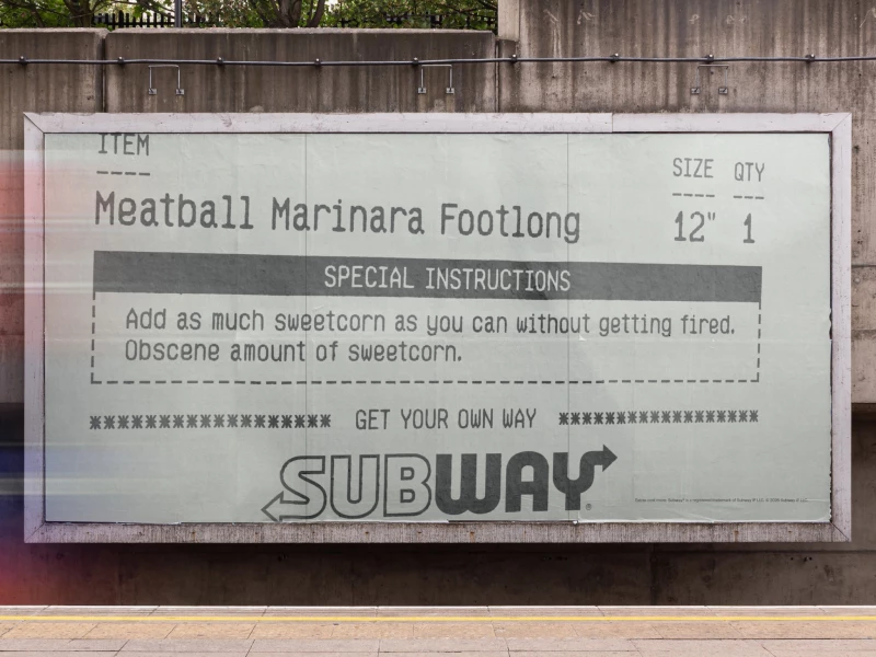 Subway - Get Your Own Way Print Design by Saatchi & Saatchi UK