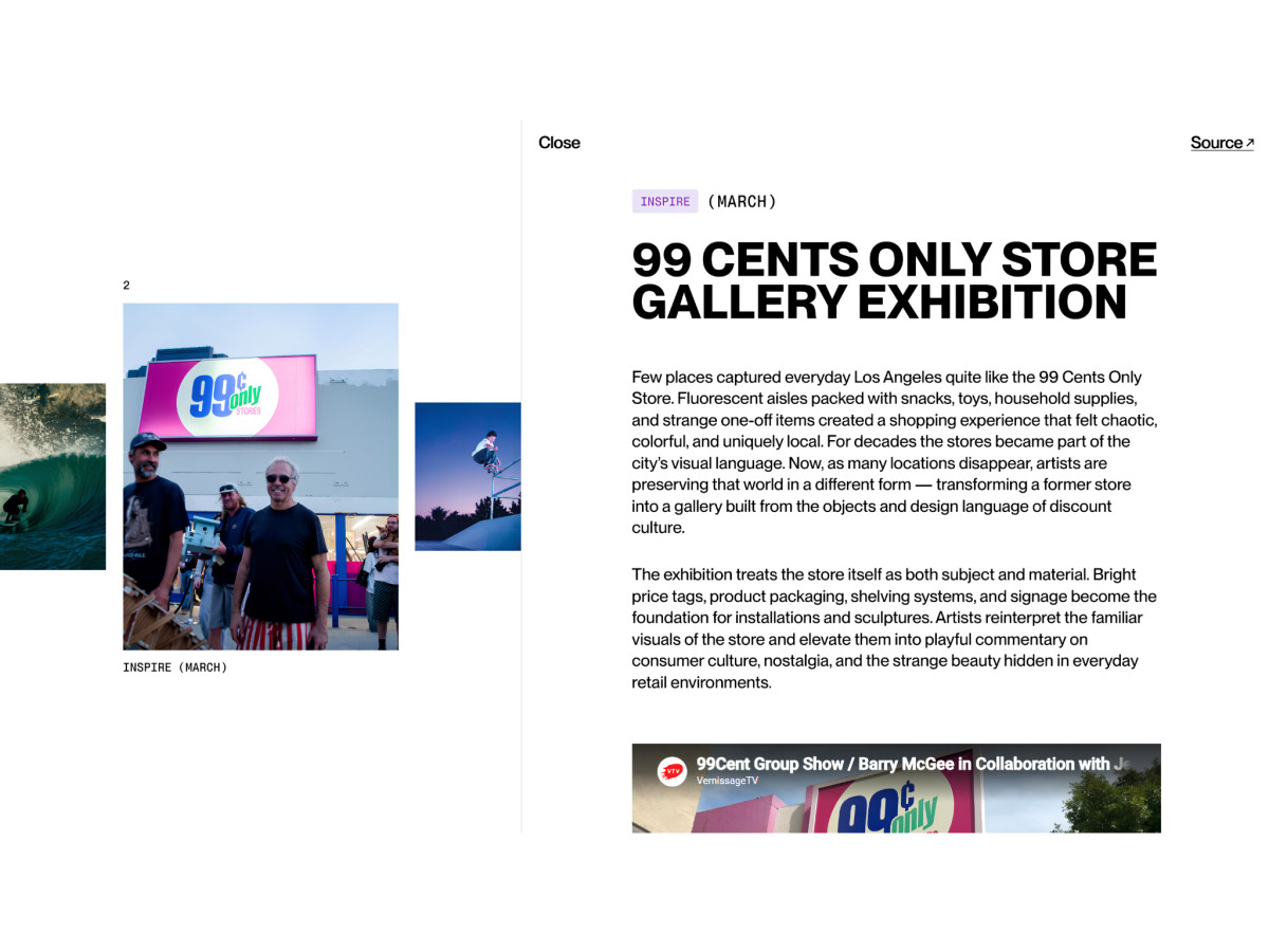 Webpage layout featuring 99 Cents Only Store gallery article.