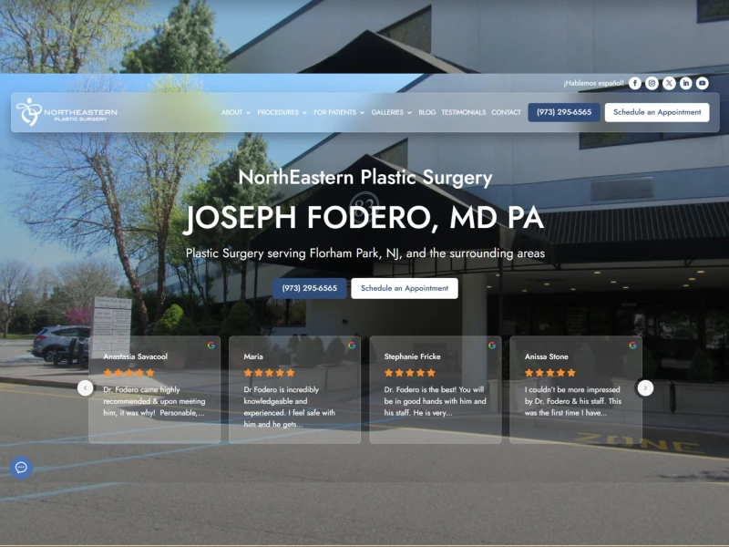 Northeastern Plastic Surgery Website Design by White Coat Web