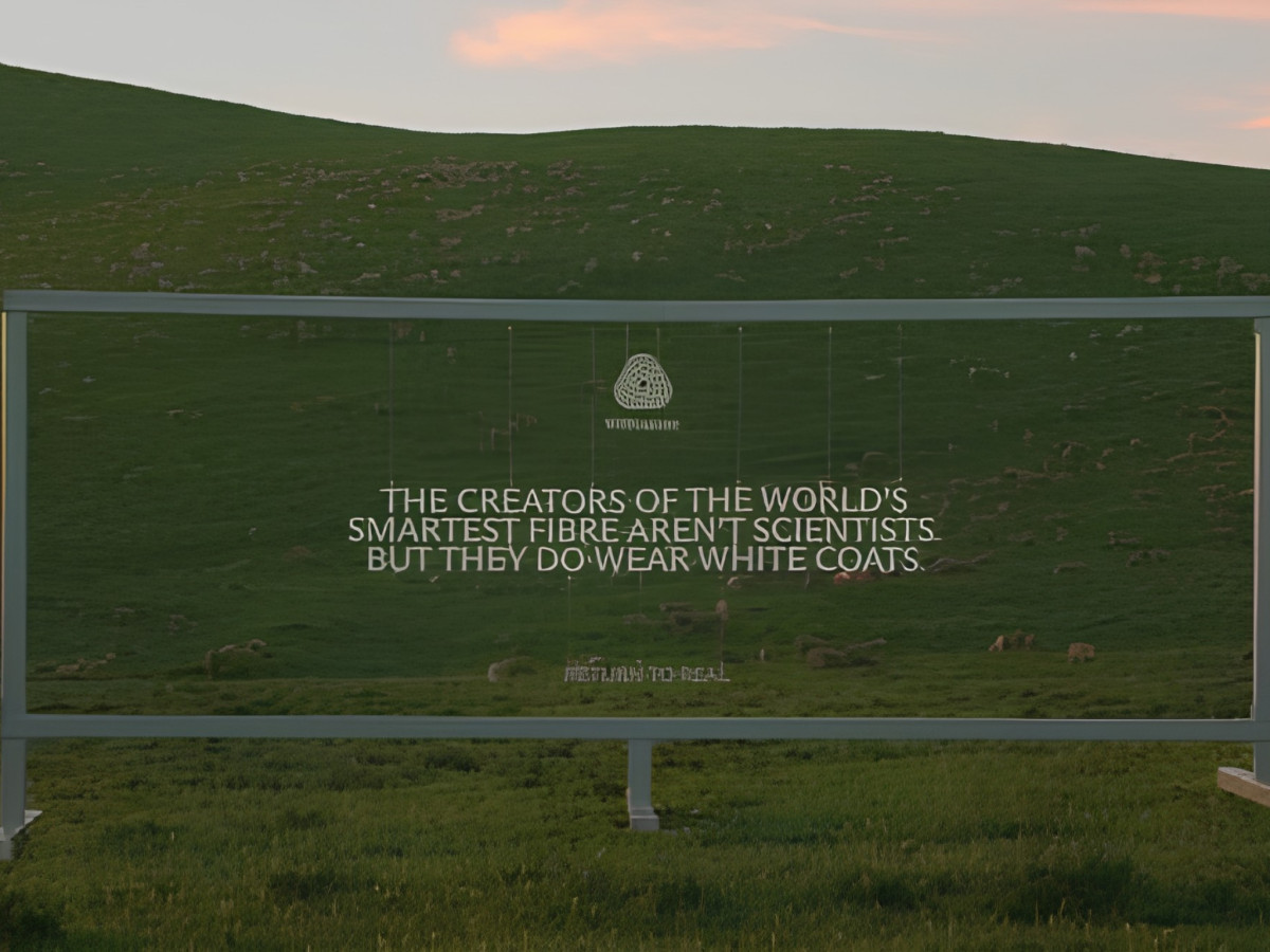 Transparent outdoor billboard framed against rolling green hills.