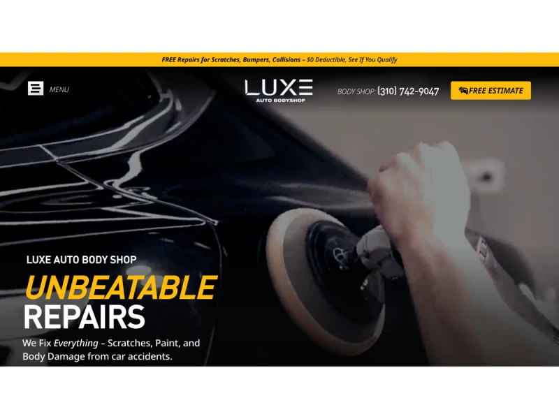 LUXE Auto Body Shop Website by IOI Solutions