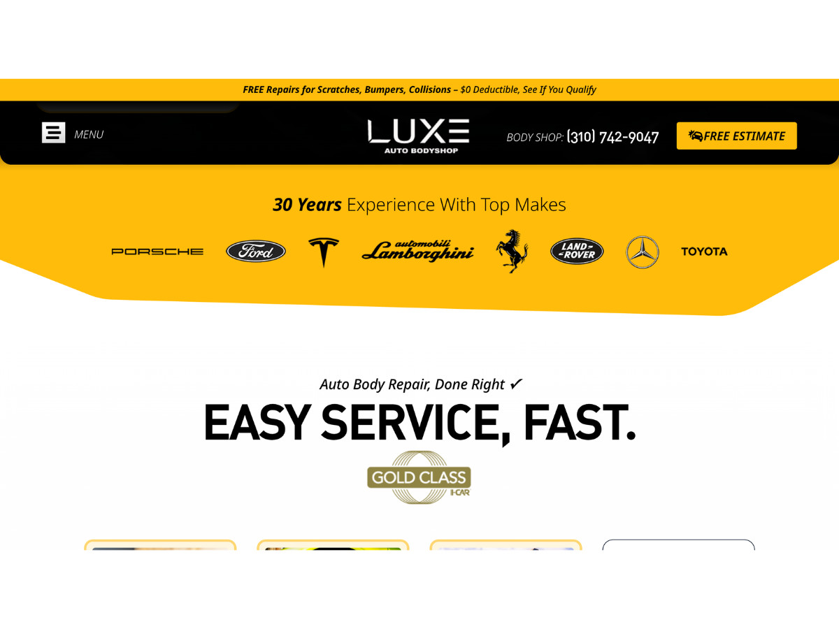 LUXE Auto Body Shop 30 Years Experience