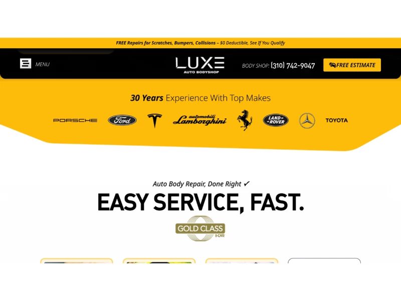 LUXE Auto Body Shop Website by IOI Solutions