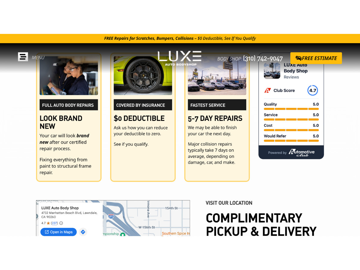LUXE Auto Body Shop Services