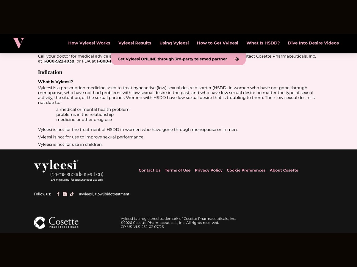 Vyleesi Contact Page