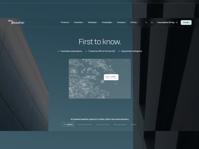 Xweather Website Design by FocusReactive